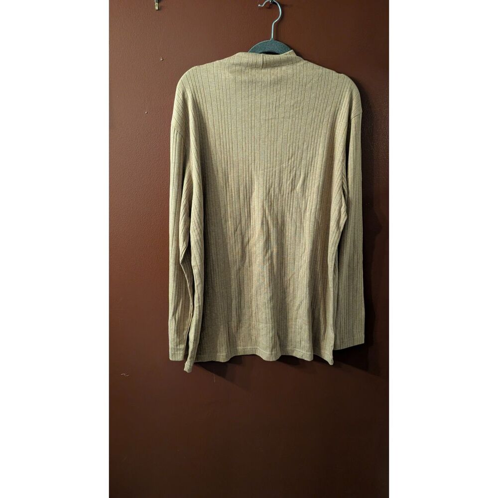 Alfani Tan Ribbed Mock Neck Long Sleeve Top XL NWT